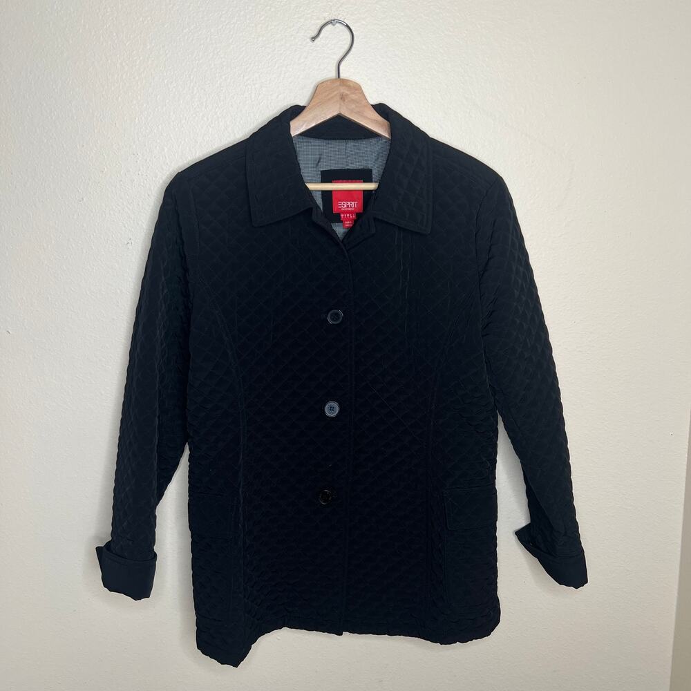 ESPRIT Black Quilted Jacket Large - Picture 2 of 14